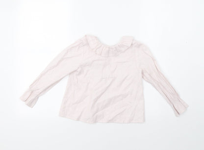Back view of Yoedu girls’ pink animal print basic button-up, size 5, years