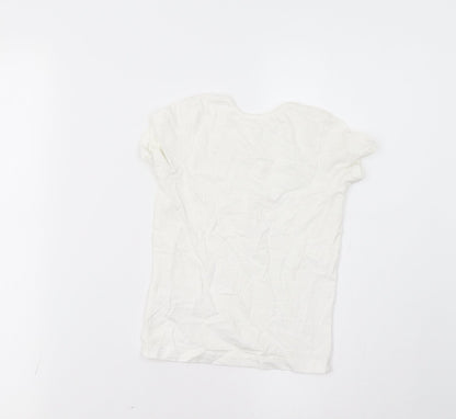 Back view of George boys’ white basic polo, size 3-4, years