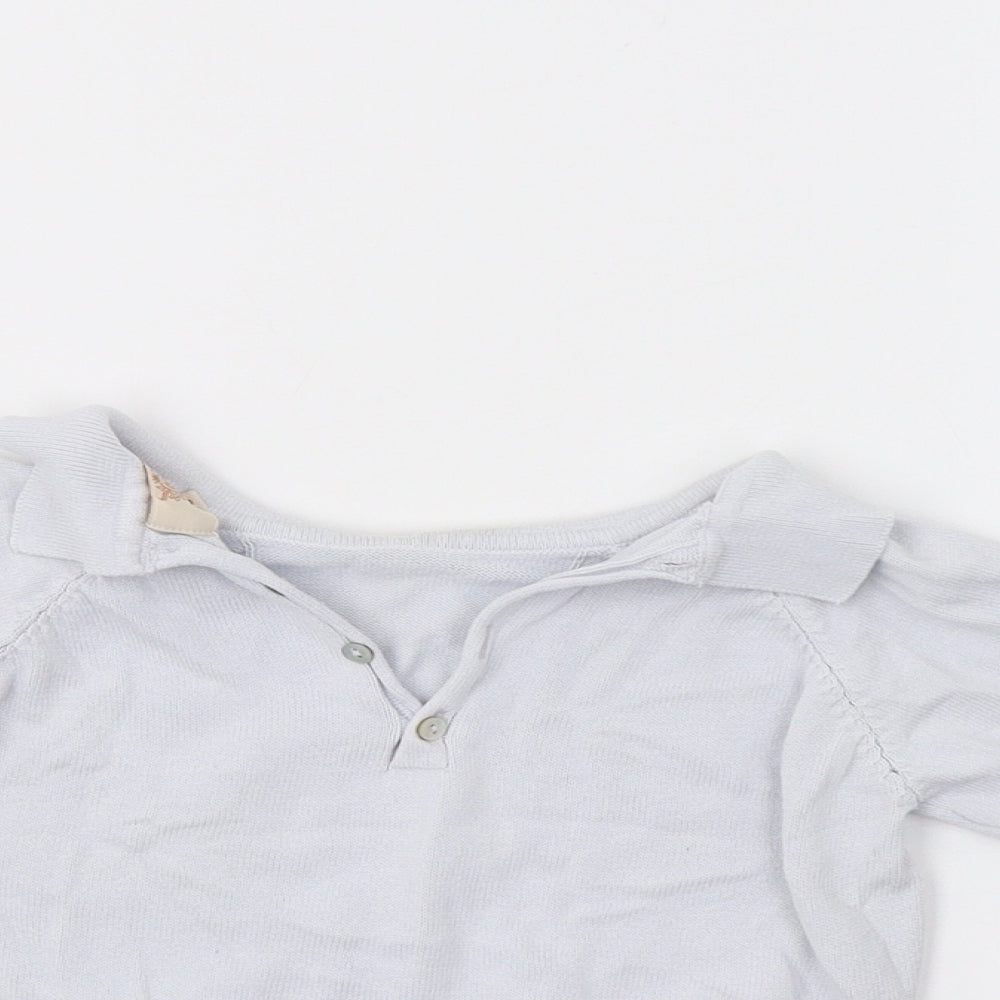 Close-up detail of Caramelo boys’ blue jumper, size 2-3, years