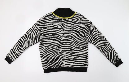 Primark Womens Black Animal Print  Pullover Jumper Size S