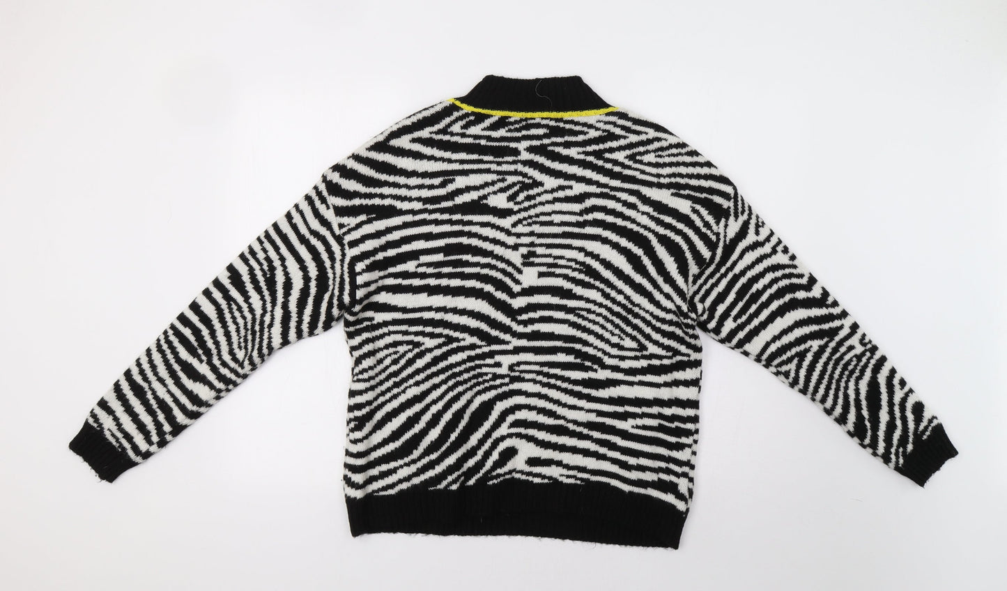 Primark Womens Black Animal Print  Pullover Jumper Size S