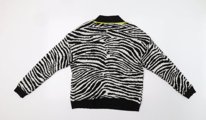 Primark Womens Black Animal Print  Pullover Jumper Size S