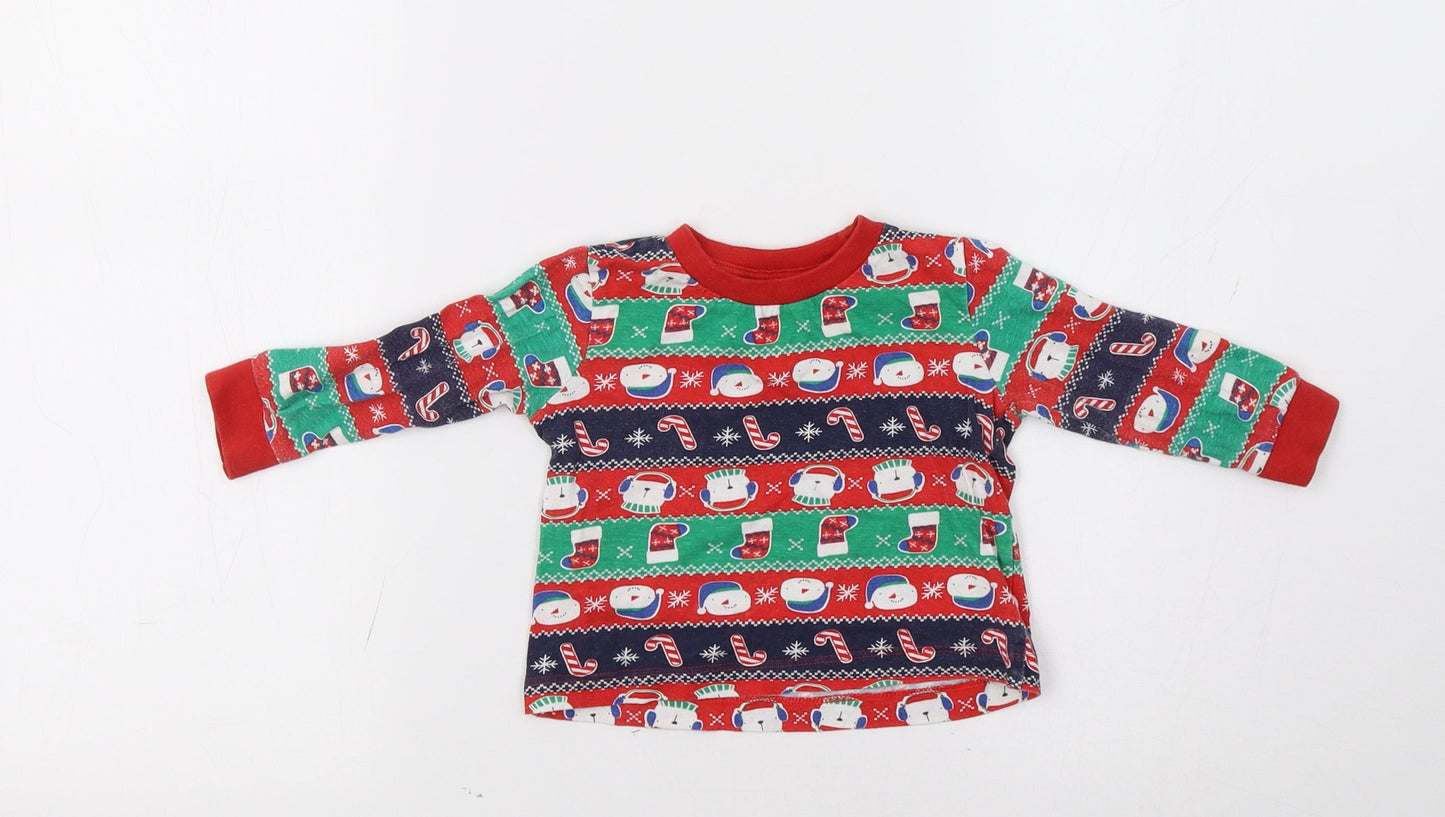 Baby Pyjamas Baby Red Fair Isle   Pyjama Top Size 6-9 Months  - Christmas Top