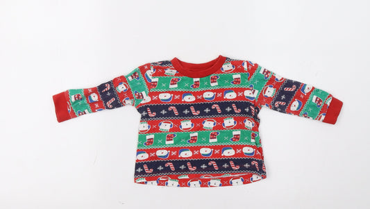 Baby Pyjamas Baby Red Fair Isle   Pyjama Top Size 6-9 Months  - Christmas Top