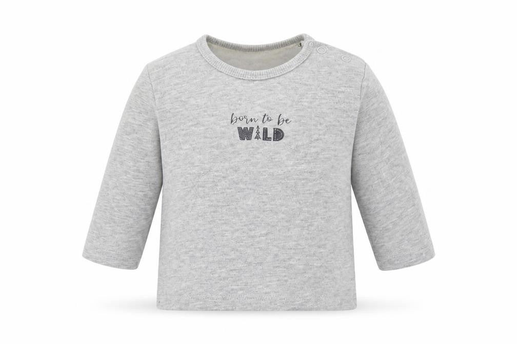 Front view of George Baby Grey Basic T-Shirt, size 3-6, Months - Born To Be Wild