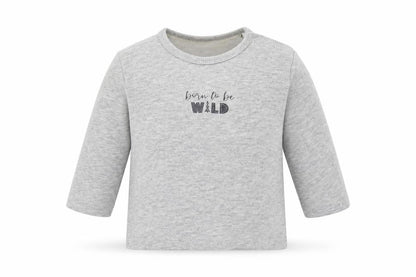Front view of George Baby Grey Basic T-Shirt, size 3-6, Months - Born To Be Wild