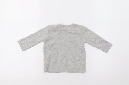 George Baby Grey   Basic T-Shirt Size 3-6 Months  - Born To Be Wild