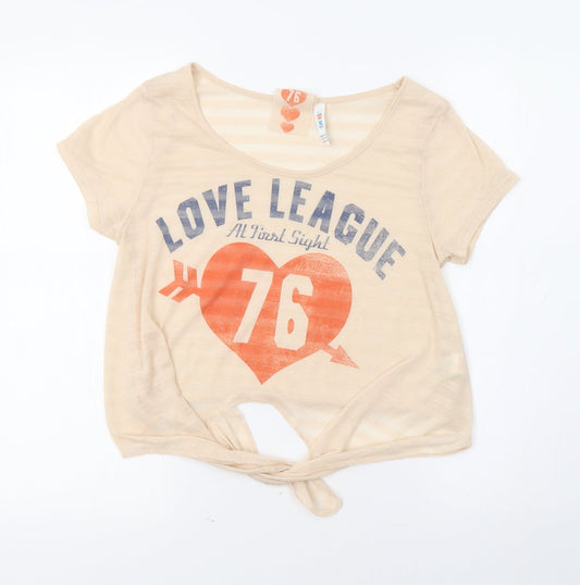 Primark Womens Beige   Basic T-Shirt Size 12  - Love League
