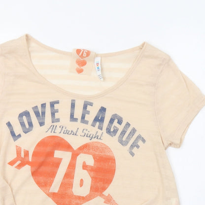 Primark Womens Beige   Basic T-Shirt Size 12  - Love League