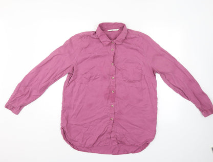 Womens UK Size 14 TU Purple Basic Button-Up