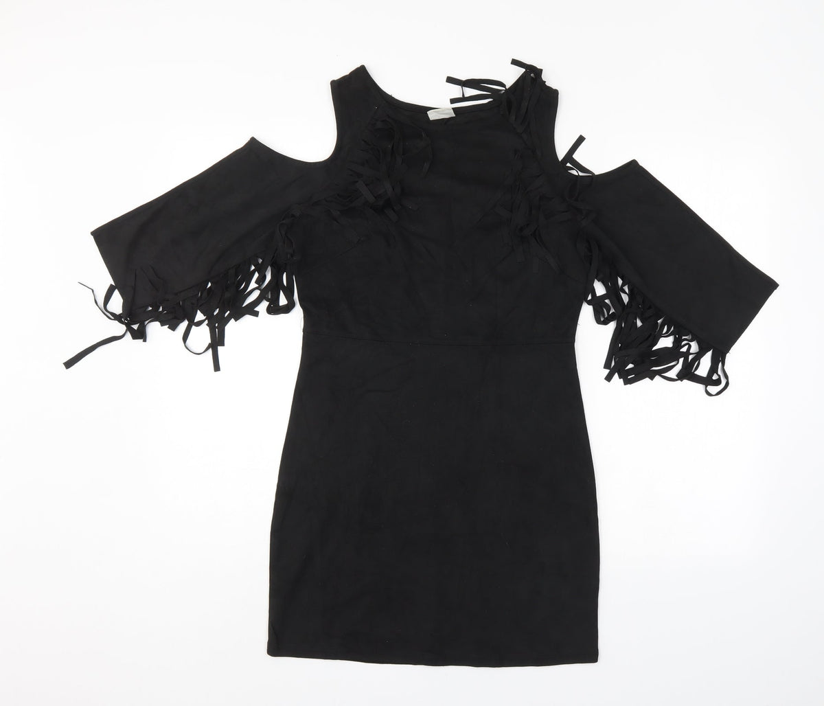 Additional front view of free 2bu women’s black mini, size UK 10