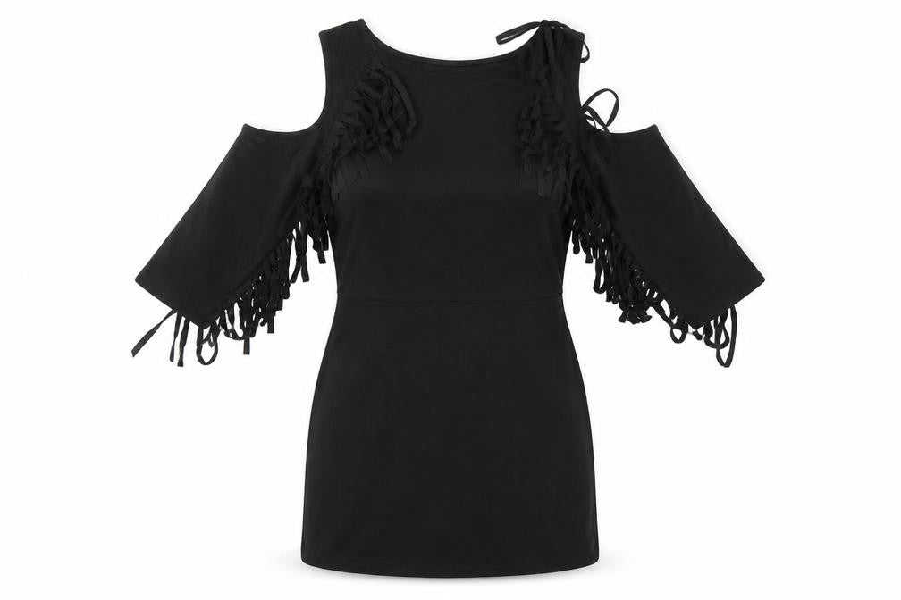 Front view of free 2bu women’s black mini, size UK 10