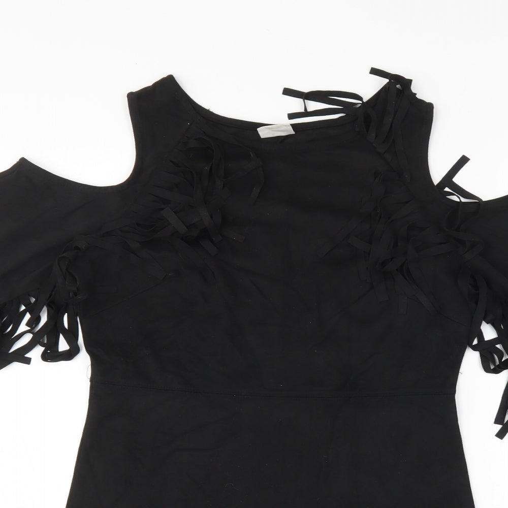 Close-up detail of free 2bu women’s black mini, size UK 10