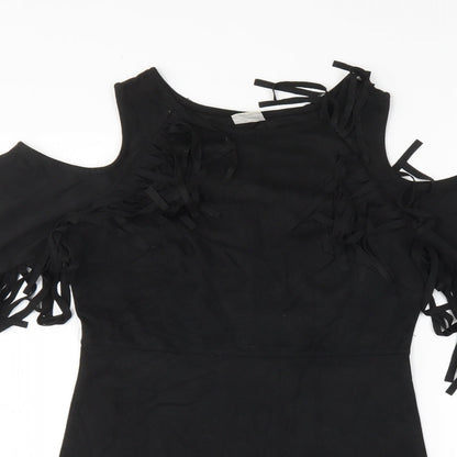 Close-up detail of free 2bu women’s black mini, size UK 10
