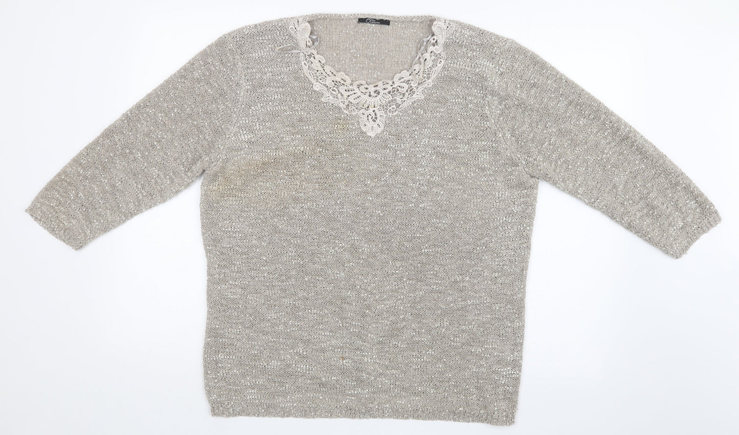 Womens UK Size L BM Gold Pullover Jumper