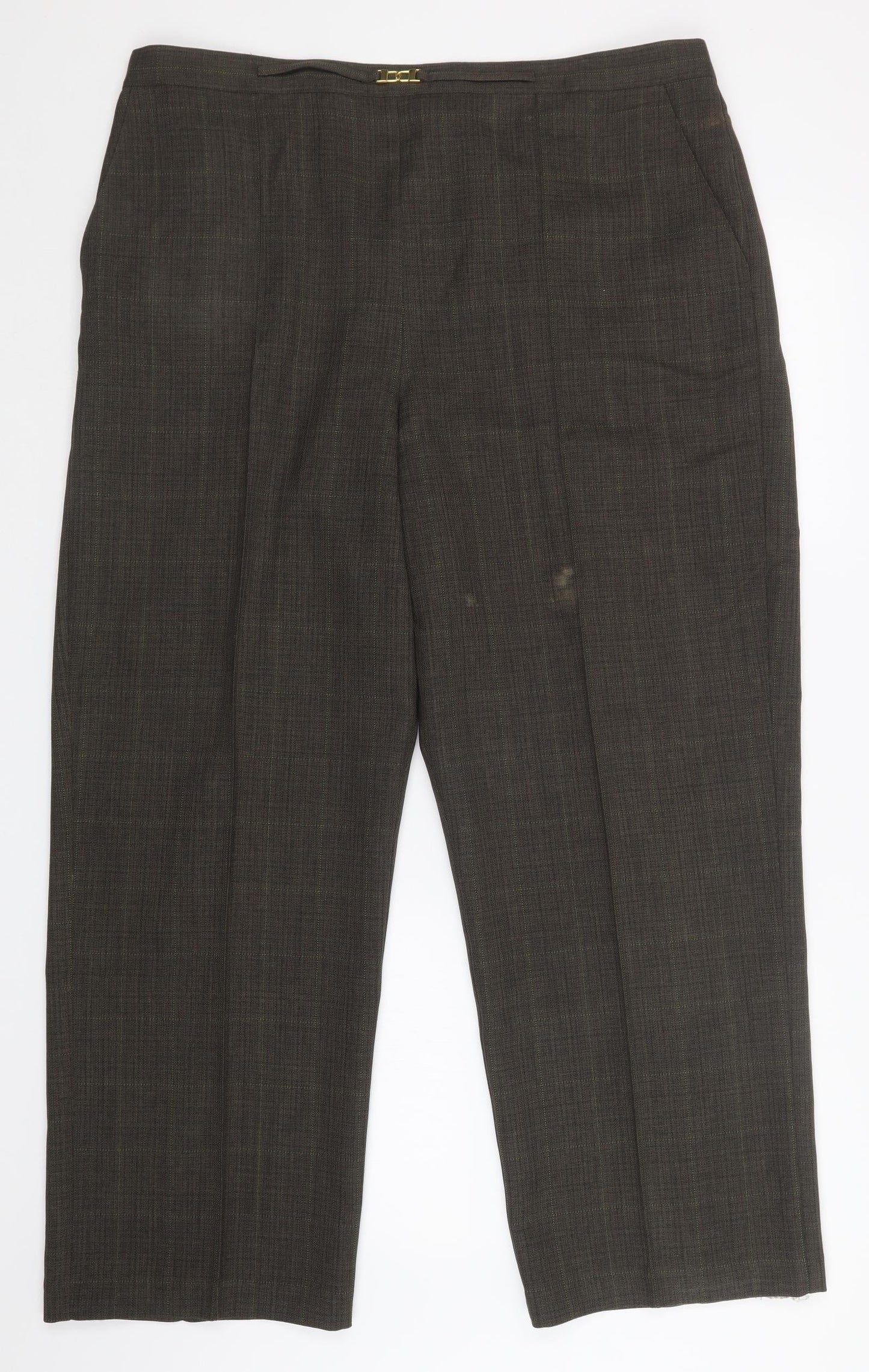 Womens UK Size 20 Classics Regular Fit Dress Pants Brown Trousers