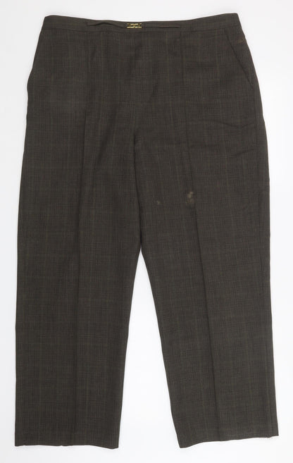 Womens UK Size 20 Classics Regular Fit Dress Pants Brown Trousers