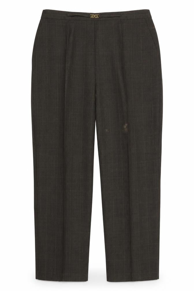 Front view of Classics women’s brown dress pants trousers, size UK 20, 27-inch leg