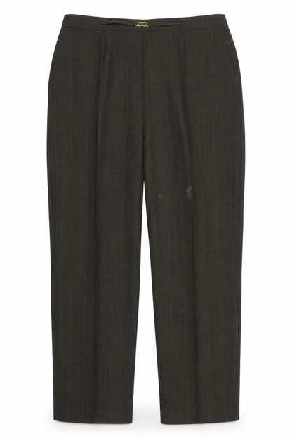 Front view of Classics women’s brown dress pants trousers, size UK 20, 27-inch leg
