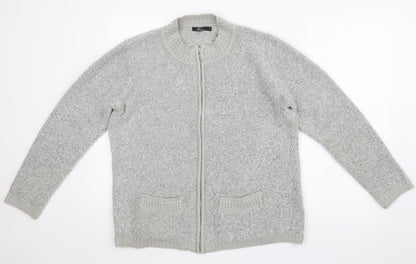 Womens UK Size L BM Grey Full Zip Jumper