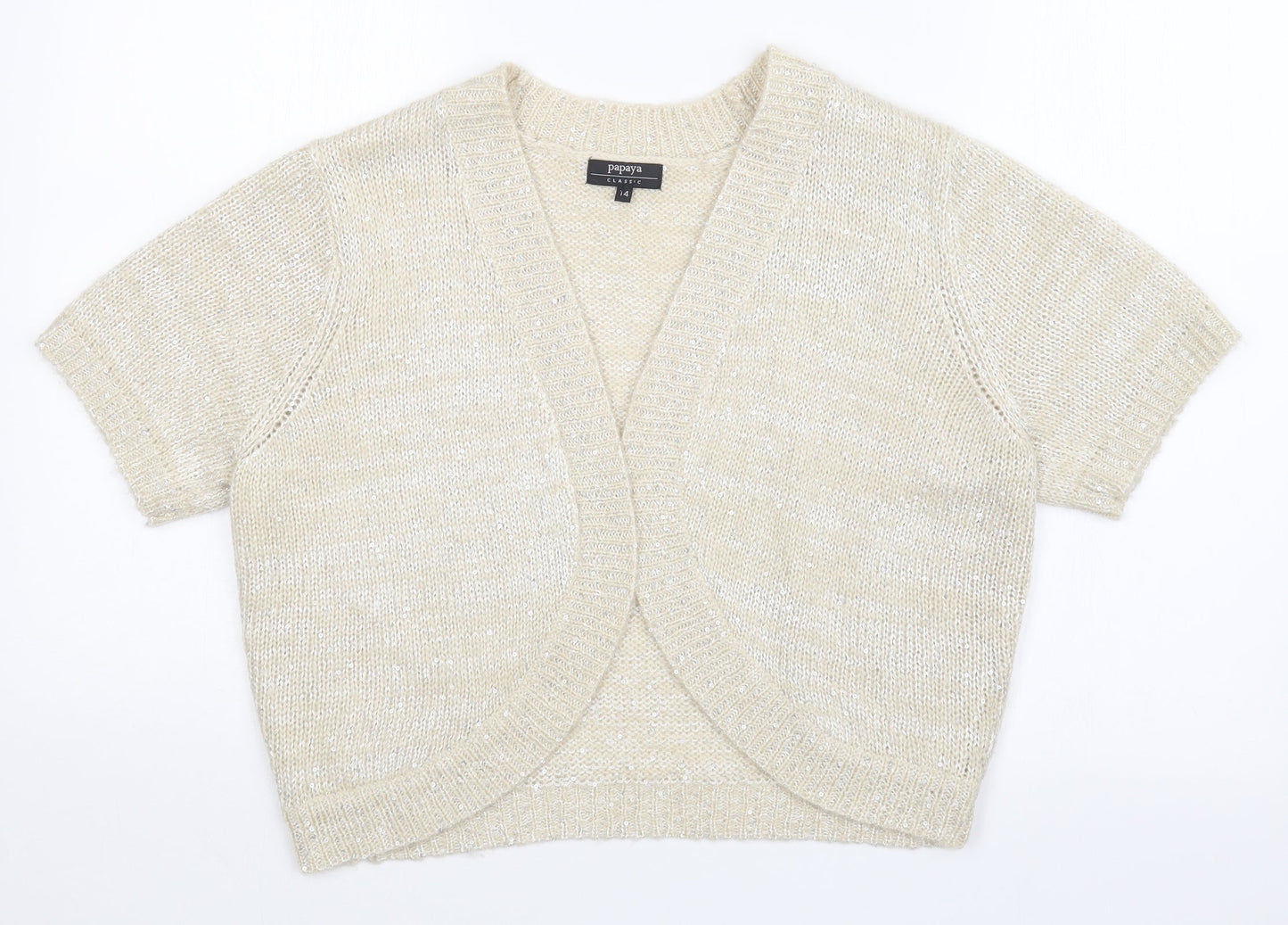 Womens UK Size 14 Matalan Gold Cardigan Jumper