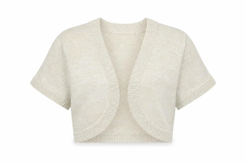 Front view of Matalan women’s gold cardigan jumper, size UK 14