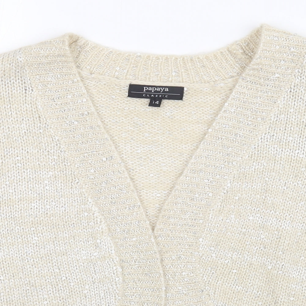 Womens UK Size 14 Matalan Gold Cardigan Jumper