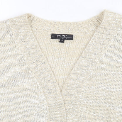 Womens UK Size 14 Matalan Gold Cardigan Jumper