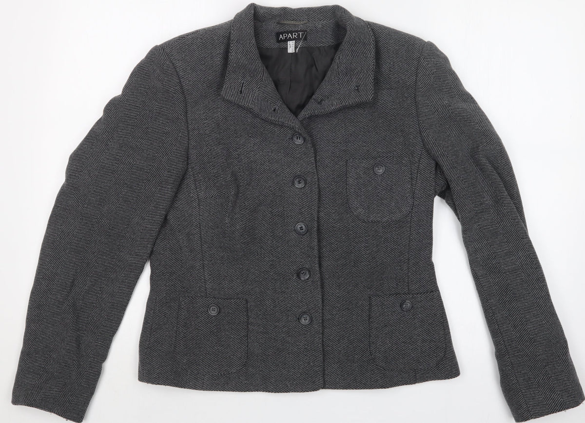 Additional front view of Apart women’s grey jacket, size UK 14