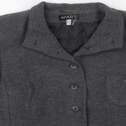 Close-up detail of Apart women’s grey jacket, size UK 14