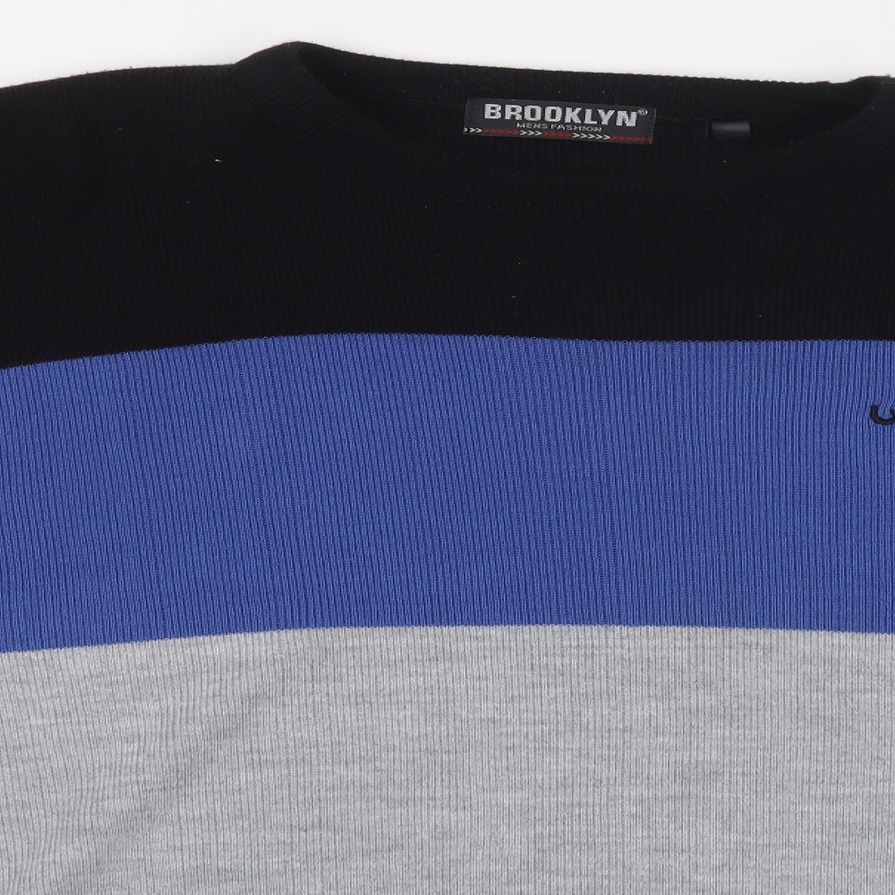 Close-up detail of Brooklyn women’s multicoloured jumper, size XL