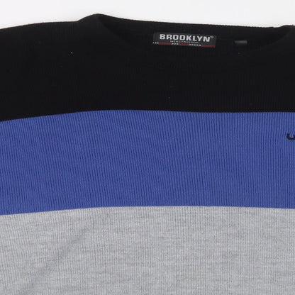Close-up detail of Brooklyn women’s multicoloured jumper, size XL