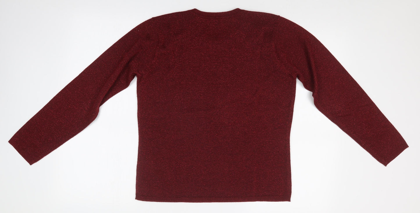 Womens UK Size S BM Red Pullover Jumper