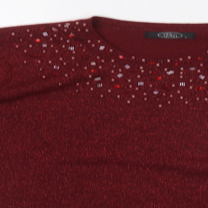 Womens UK Size S BM Red Pullover Jumper
