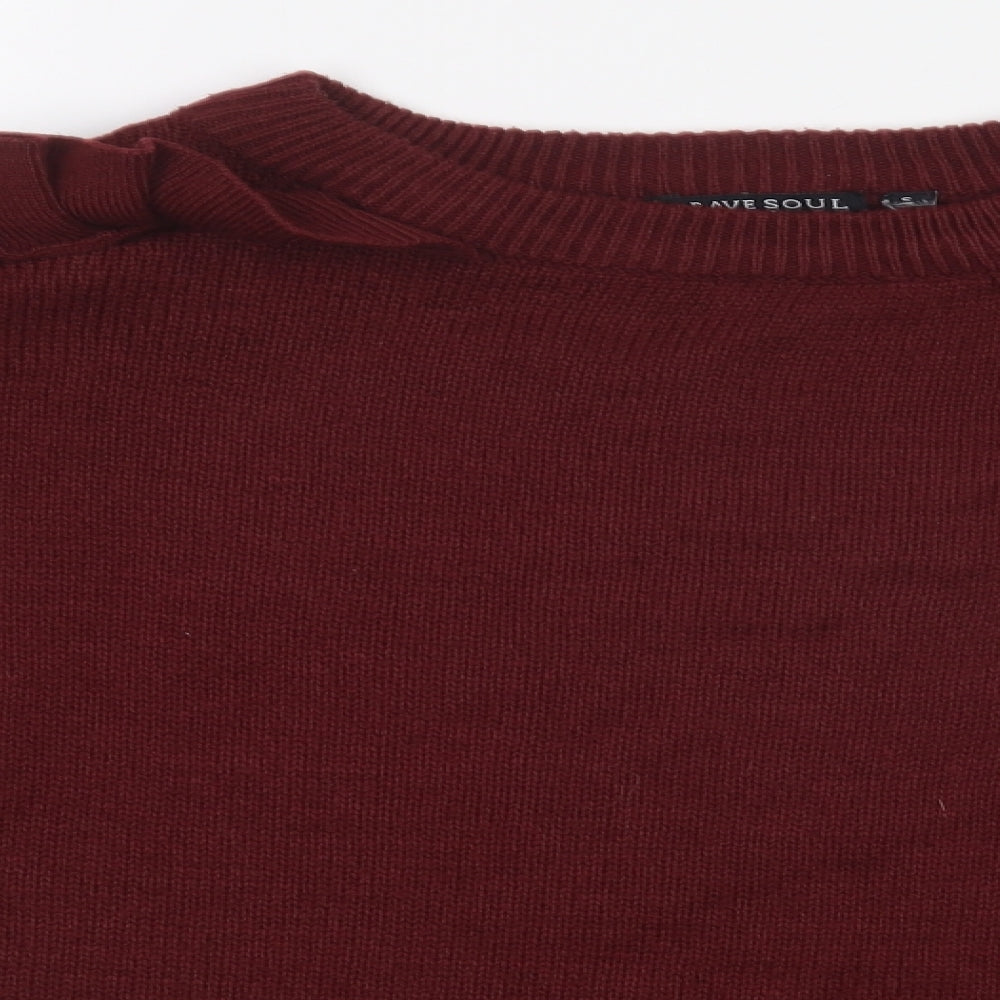 Womens UK Size S Brave Soul Purple Pullover Jumper