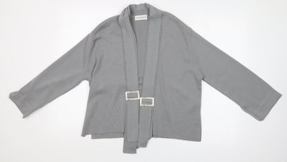 LA CONFIDENCE Womens Grey   Cardigan Jumper Size S