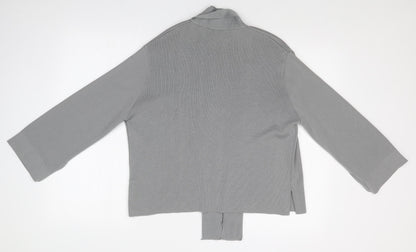 LA CONFIDENCE Womens Grey   Cardigan Jumper Size S