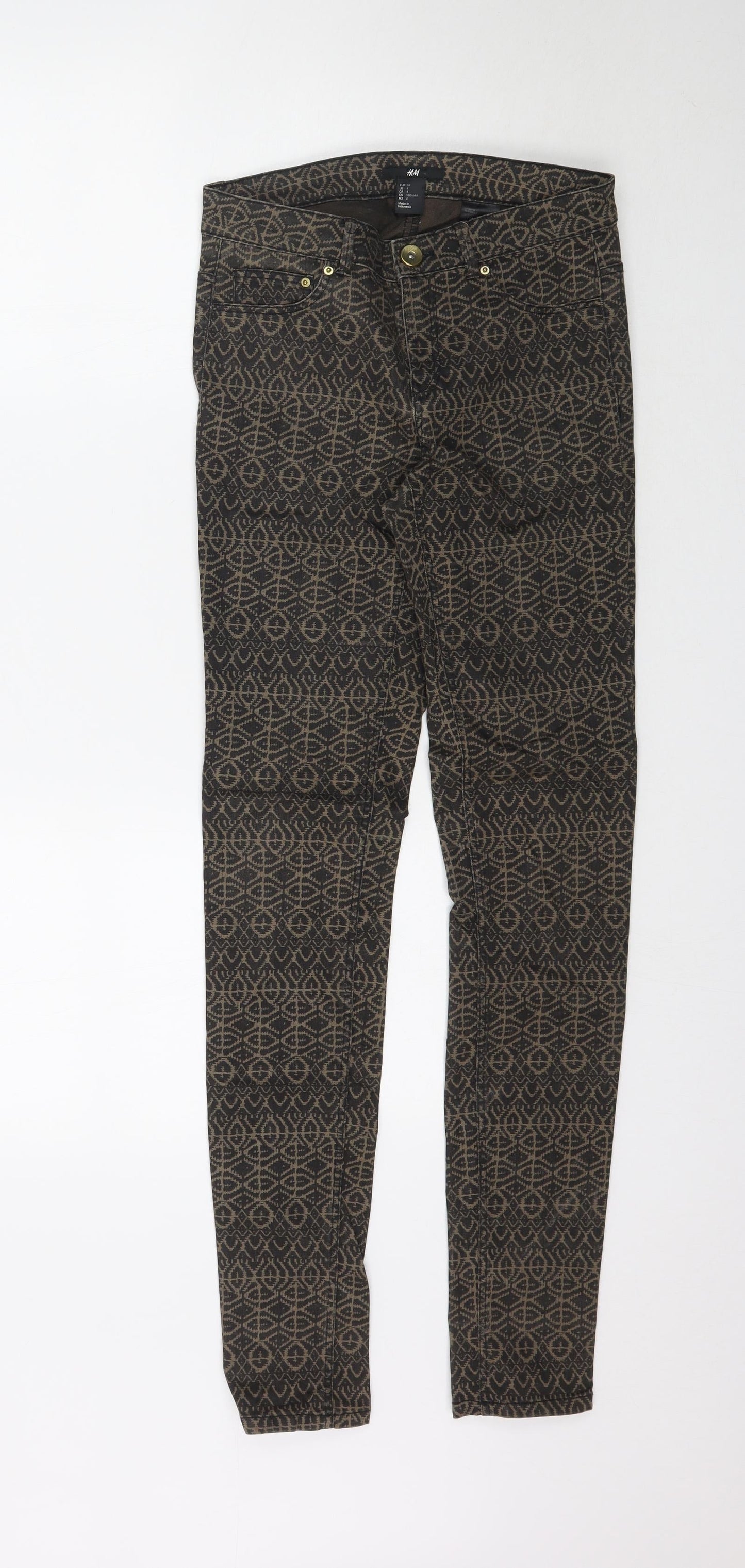 Womens UK Size 6 H&M Regular Fit Skinny Brown Jeans