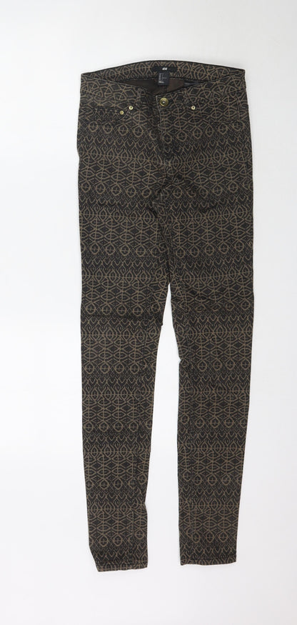 Womens UK Size 6 H&M Regular Fit Skinny Brown Jeans