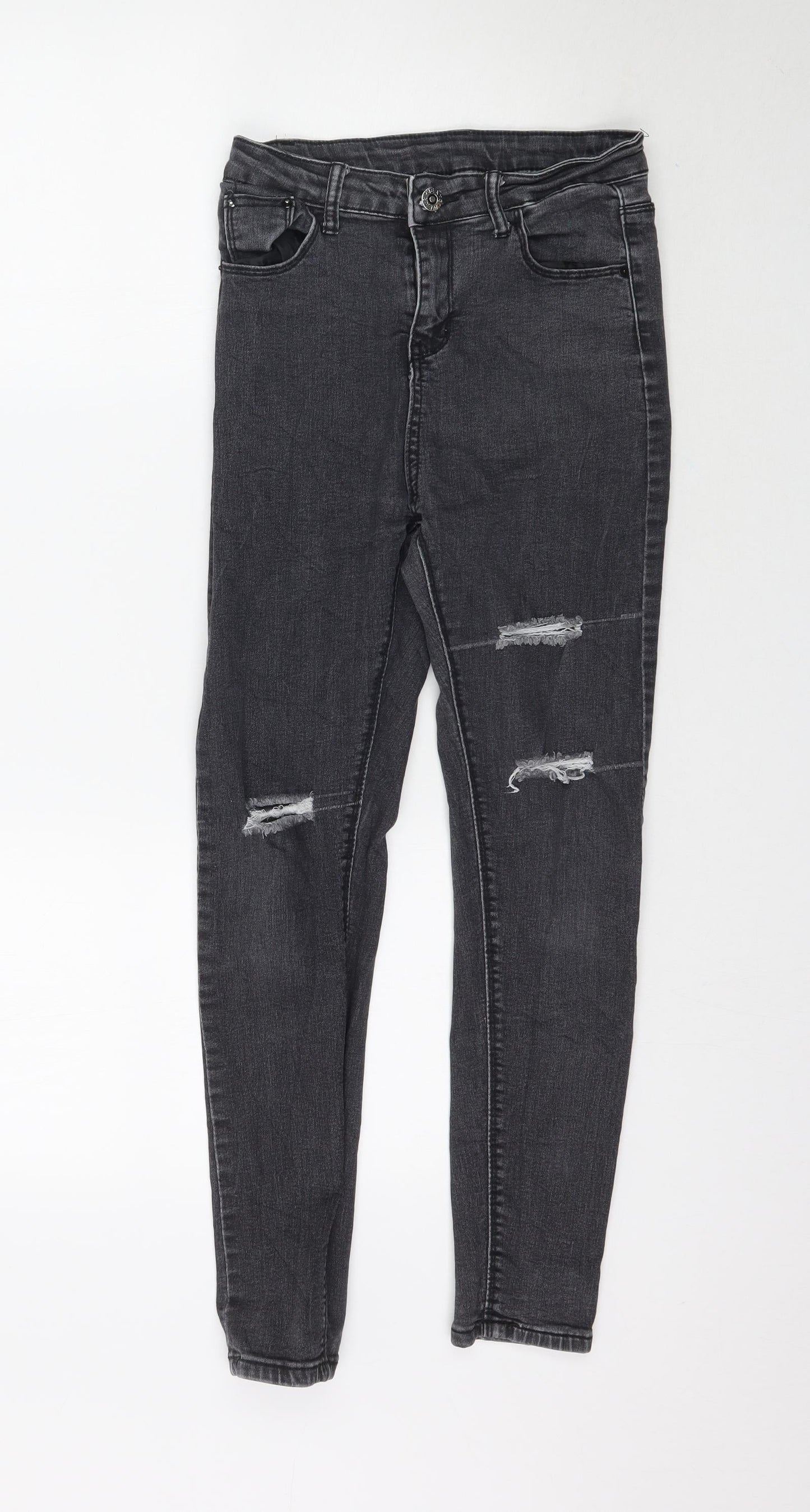 Womens UK Size 26 Preworn Regular Fit Skinny Grey Jeans