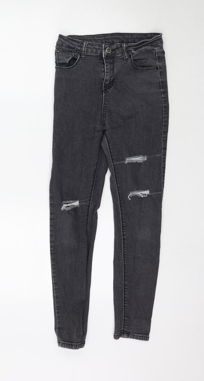 Womens UK Size 26 Preworn Regular Fit Skinny Grey Jeans