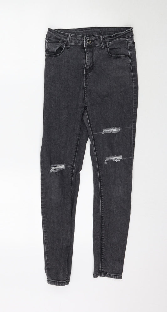 Womens UK Size 26 Preworn Regular Fit Skinny Grey Jeans