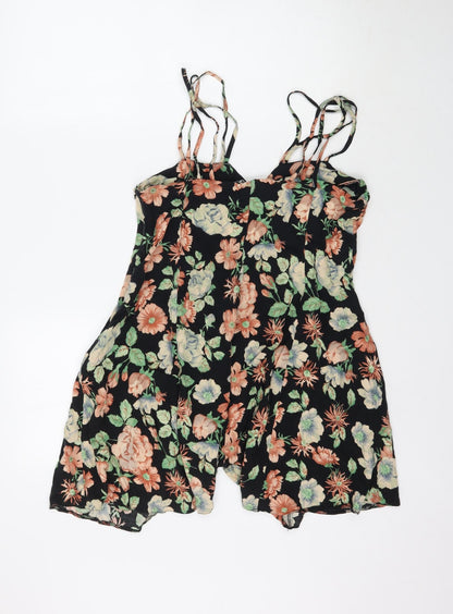 Womens UK Size M Preworn One-Piece Black Playsuit