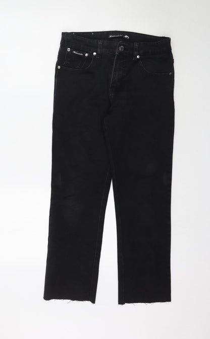 kaiweishi Womens Black  Denim Straight Jeans Size 29 in L26 in