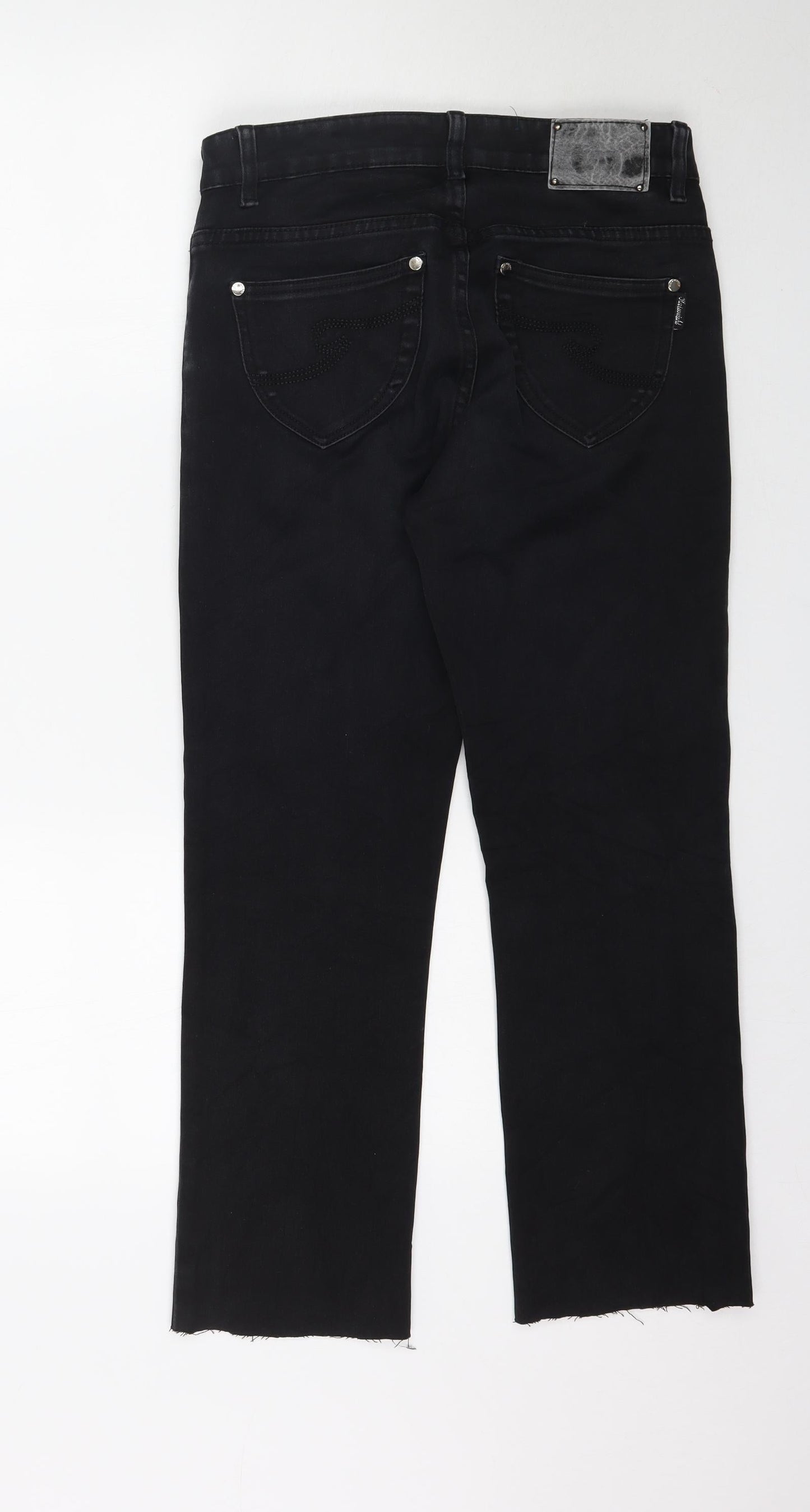 kaiweishi Womens Black  Denim Straight Jeans Size 29 in L26 in