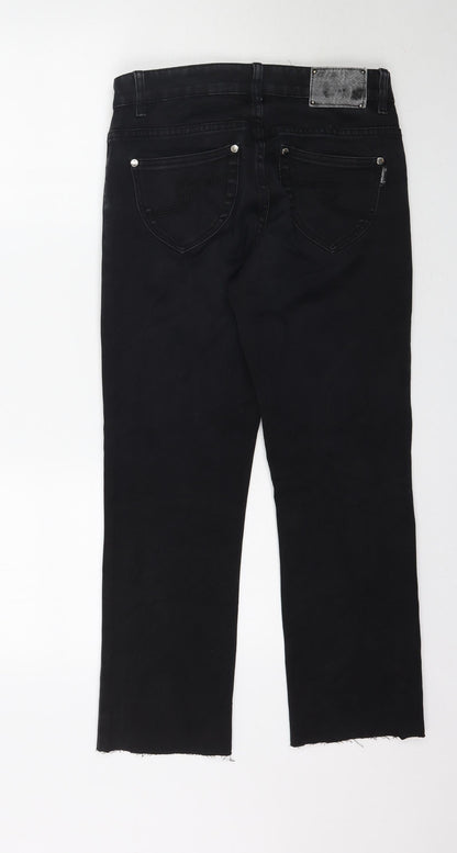 kaiweishi Womens Black  Denim Straight Jeans Size 29 in L26 in