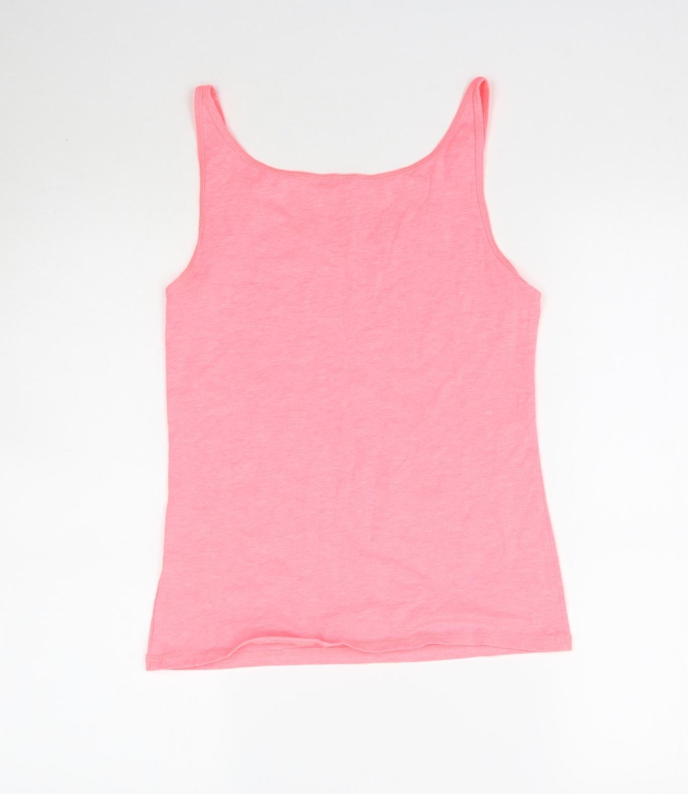Womens UK Size M H&M Pink Basic Tank