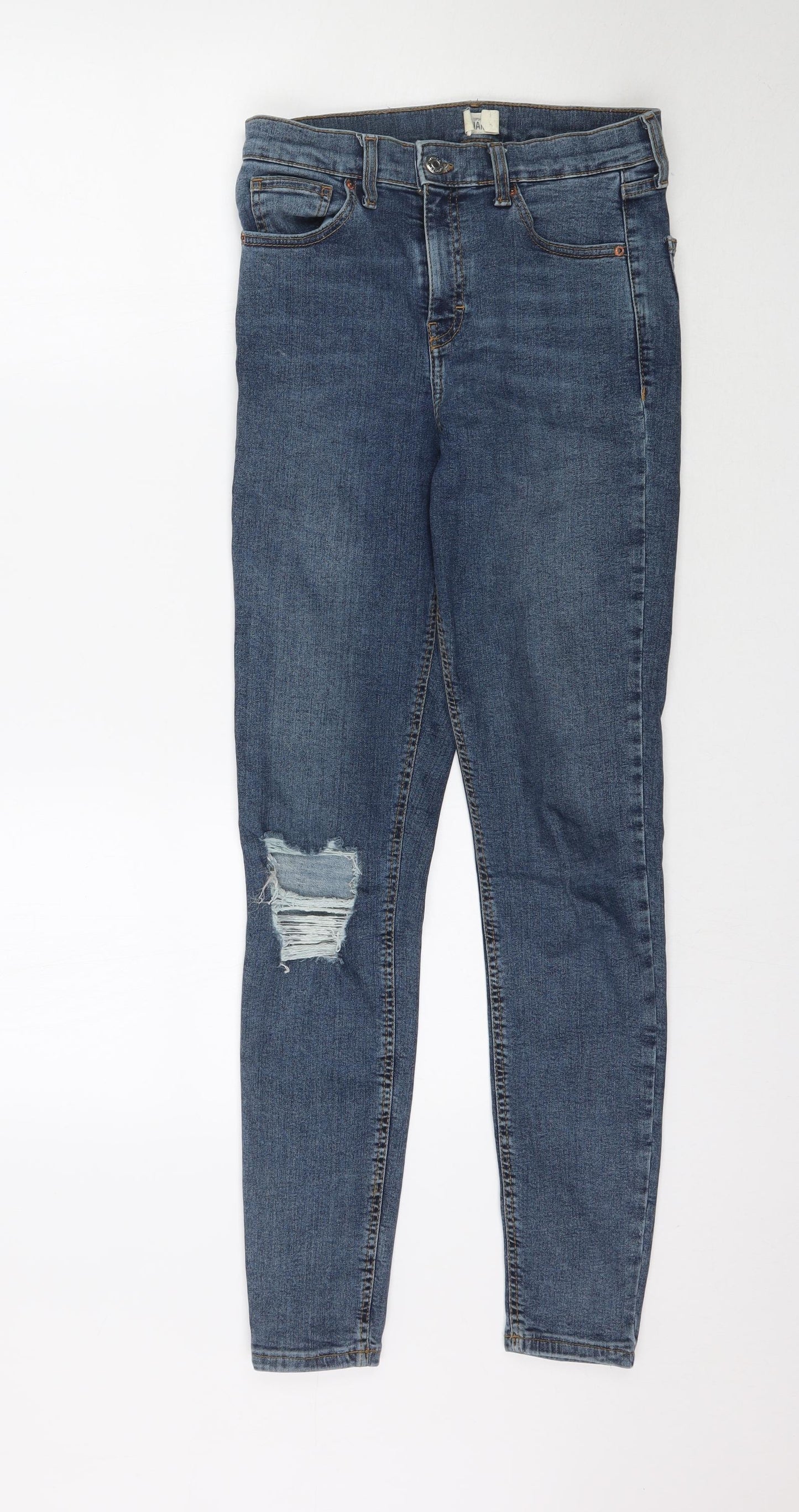 Topshop Womens Blue  Denim Skinny Jeans Size 28 in L30 in