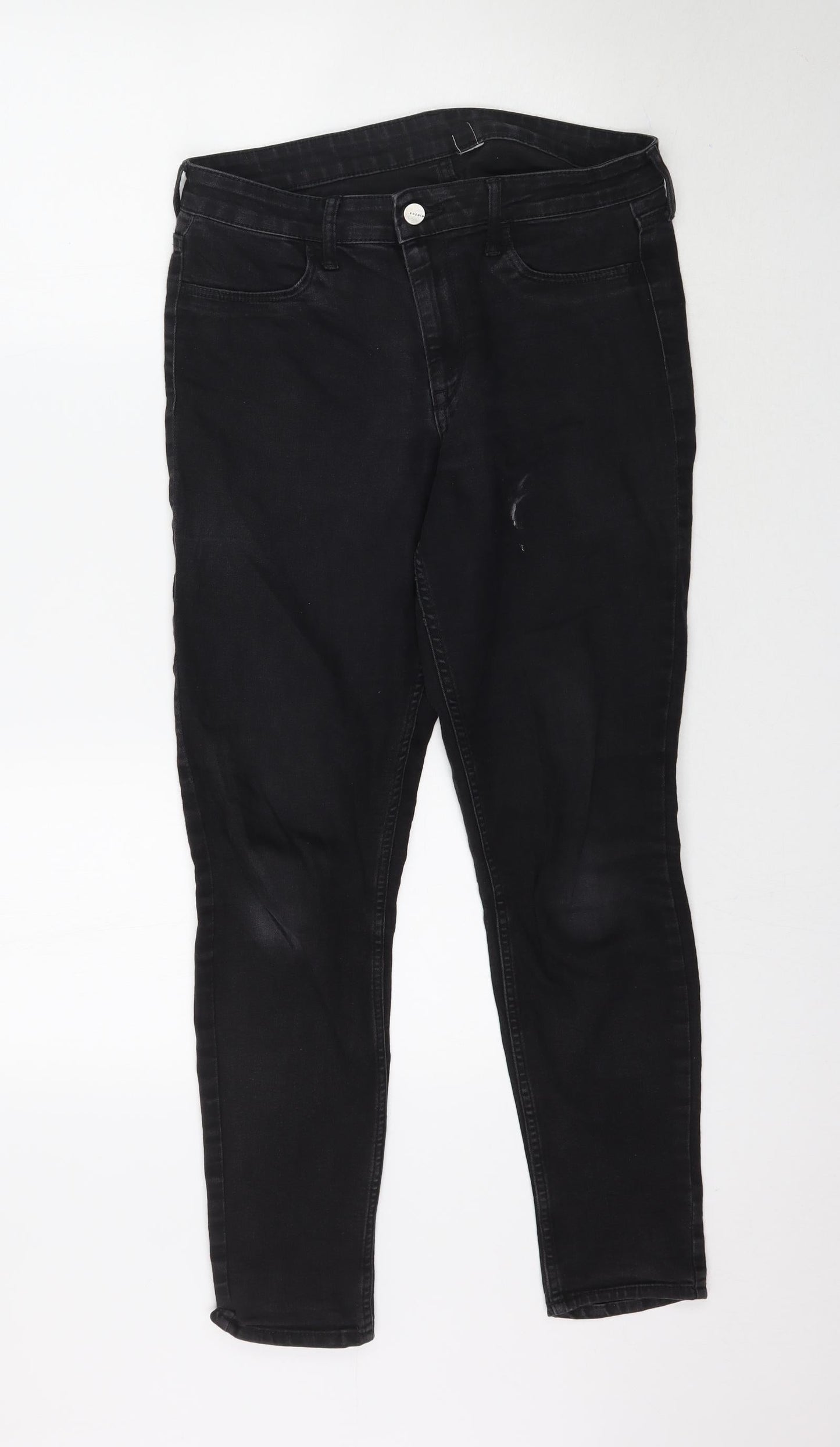 Womens UK Size M Preworn Regular Fit Skinny Black Jeans