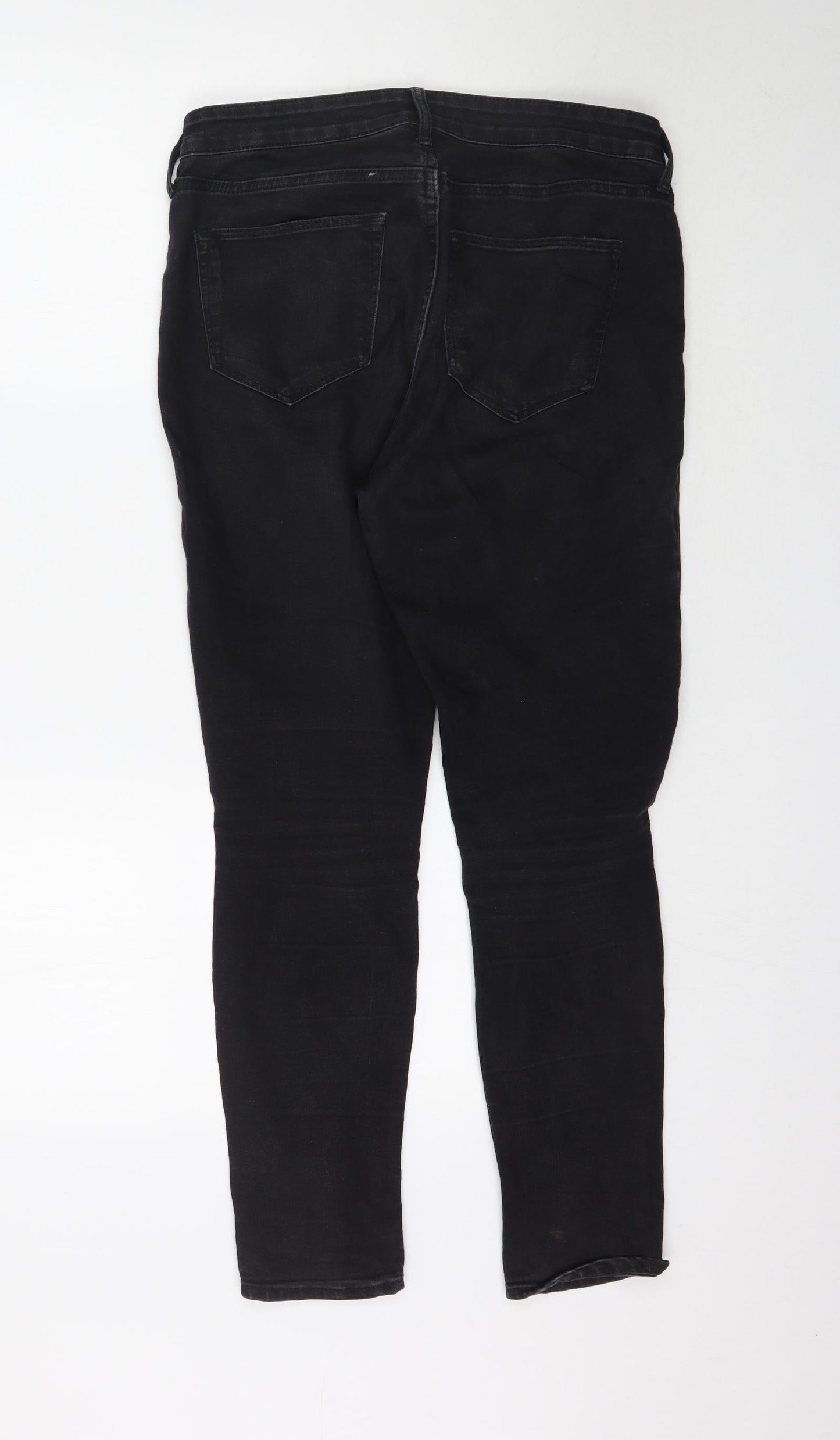 Womens UK Size M Preworn Regular Fit Skinny Black Jeans